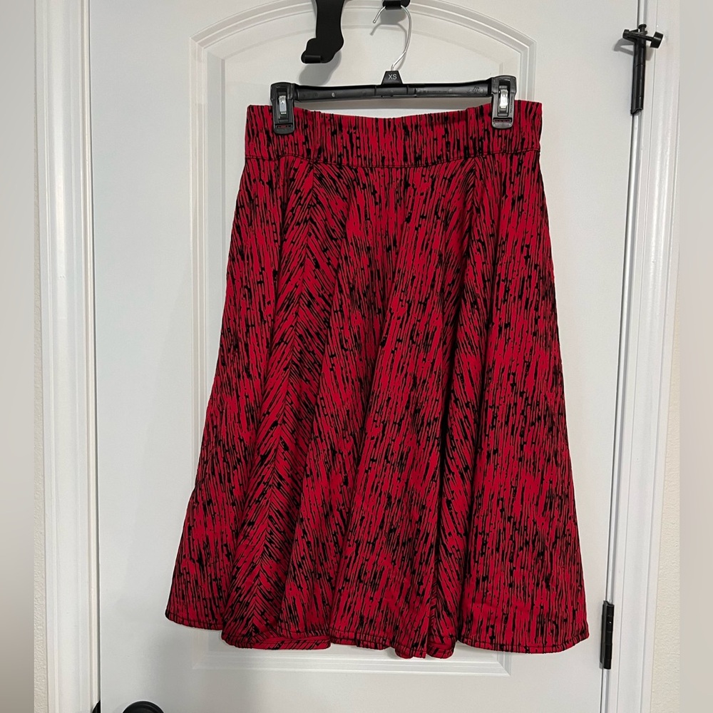 Pinup Couture Red and Black Full Circle Skirt - Picture 2 of 2